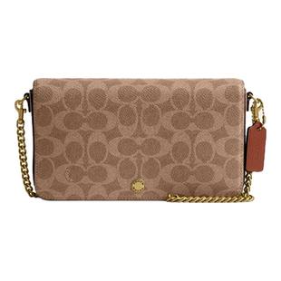 COACH/蔻驰MILA女包通勤百搭老花款链条信封包按扣开合单肩斜挎包