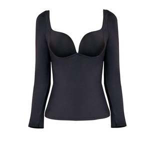 维多利亚保暖内衣女士带胸垫发热秋衣打底V领塑身衣长袖罩杯一体
