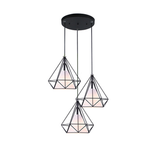 北欧现代简约酒吧台灯具餐厅吊灯三头钻石过道工业风个性创意灯饰