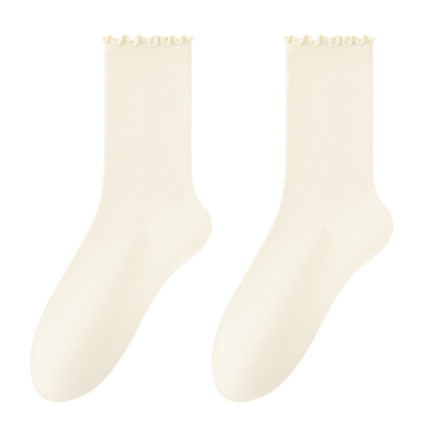 【100%纯棉】木耳花边堆堆袜