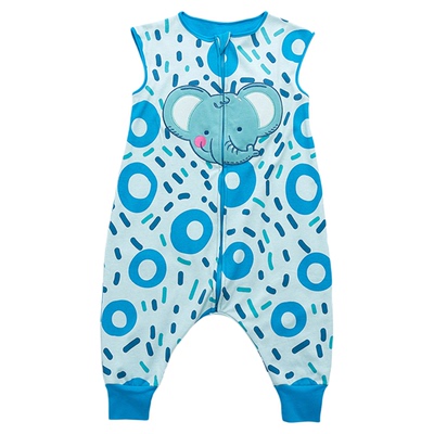 外贸婴幼童衣服睡袋无袖分腿连体衣哈衣爬服纯棉睡衣家居服双层