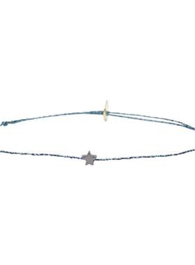 手链五角星天蓝色可调节