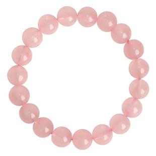 粉水晶手链冰种粉晶马粉芙蓉石粉色水晶珠子散珠串珠手串男女