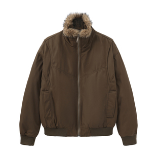 COCKTAIL美式复古座山雕冬季宽松Oversize高领飞行员夹克男女外套