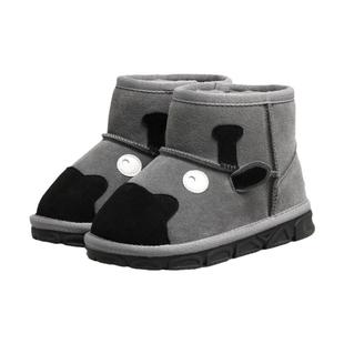 泰兰尼斯冬季新款女童鞋加绒加厚冬鞋软底宝宝棉鞋儿童雪地靴男童