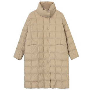 布景羽绒服女中长款冬季新品简约防风立领设计白鹅绒保暖外套5564