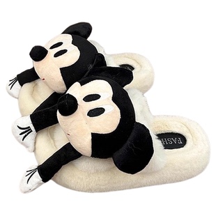 日本GP可爱卡通动漫米奇毛毛拖鞋女2025秋冬新款外穿森系居家棉鞋