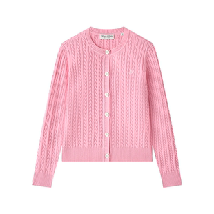 Marc O'Polo/MOP2025冬季新款羊毛混纺女士毛衣外套提花针织开衫