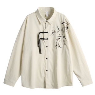 男士衬衫男长袖仙风道骨男装订婚衣服新中式国风精致上衣秋季衬衣