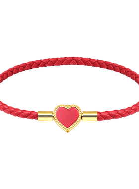 XD甜美爱心红绳手链穿珠皮绳
