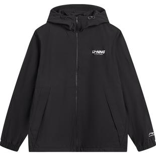 李宁外套男冬季新款情侣风衣加绒加厚休闲潮流复古连帽运动夹克女