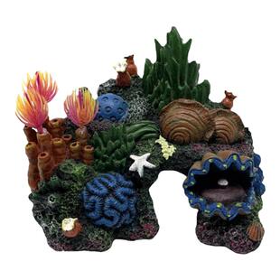 仿真珊瑚鱼缸造景海底礁石海水缸装饰仿石头山躲避屋水景树脂摆件