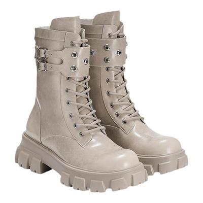 【折明星同款`】lost in echo真皮气眼厚底短靴马丁靴切尔西靴女