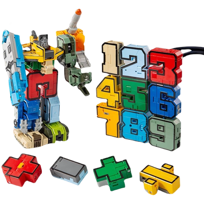数字变形玩具积木战士合体机器人