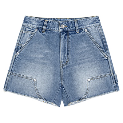 CALLEDBACK水洗做旧牛仔短裤女
