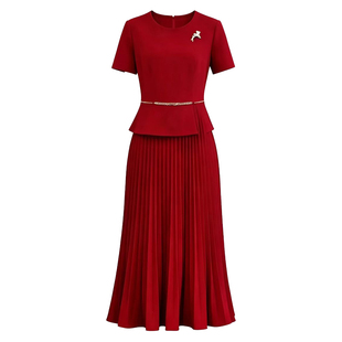 妈妈婚宴礼服年轻参加婚礼连衣裙气质喜婆婆喜服结婚女方洋气