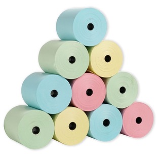 彩色打印纸57x50热敏纸80mm彩色收银纸80*80美团外卖po小卷超市58小票纸黄色粉红热敏打印纸蓝色绿色小票包邮