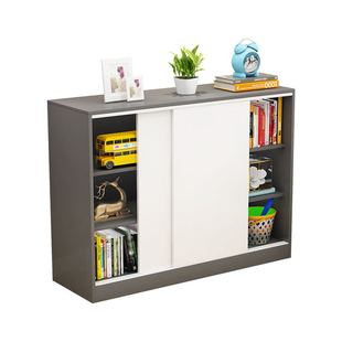 阳台柜定制家用储物柜简约收纳移门飘窗柜矮柜地柜推拉门置物柜子