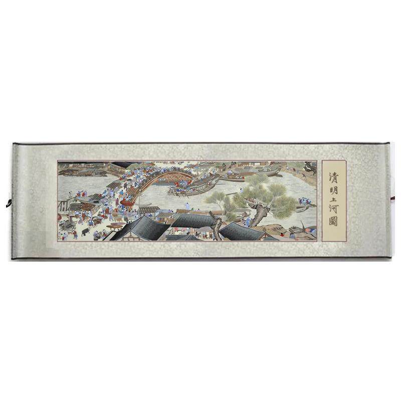 苏绣清明上河图纯手工刺绣品中国名画家庭客厅书房壁画送老外礼品