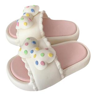 细细条 甜美波点蝴蝶结儿童拖鞋eva防滑女童宝宝夏季室内外穿凉拖