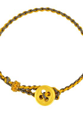 中国黄金足金转运珠有钱编绳手链