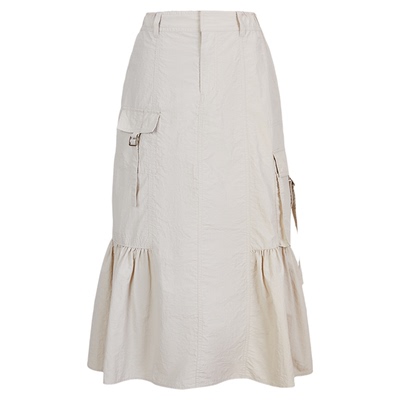 MOUSSY春季新品工装风A字多口袋半身裙女028JSX31-1035