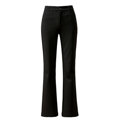 逸阳加绒加厚黑色微喇休闲裤子女