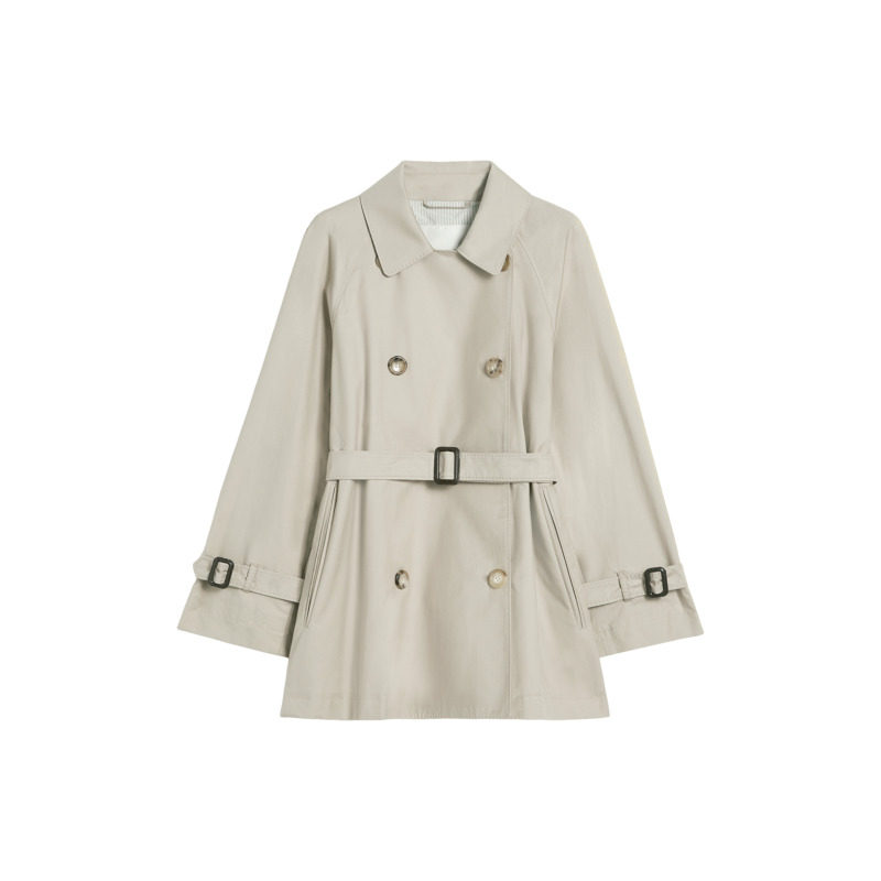 MaxMara 2026春夏新品女装棉质混纺短款双排扣风衣9021116406&