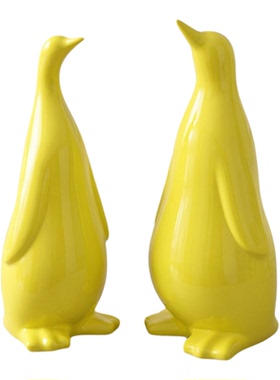 简约现代陶瓷黄色样板间软装摆件