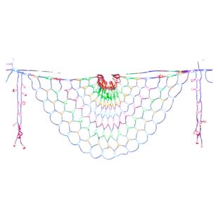 孔雀开屏灯渔网彩灯户外阳台七彩流水瀑布护栏扇形凤尾装饰灯