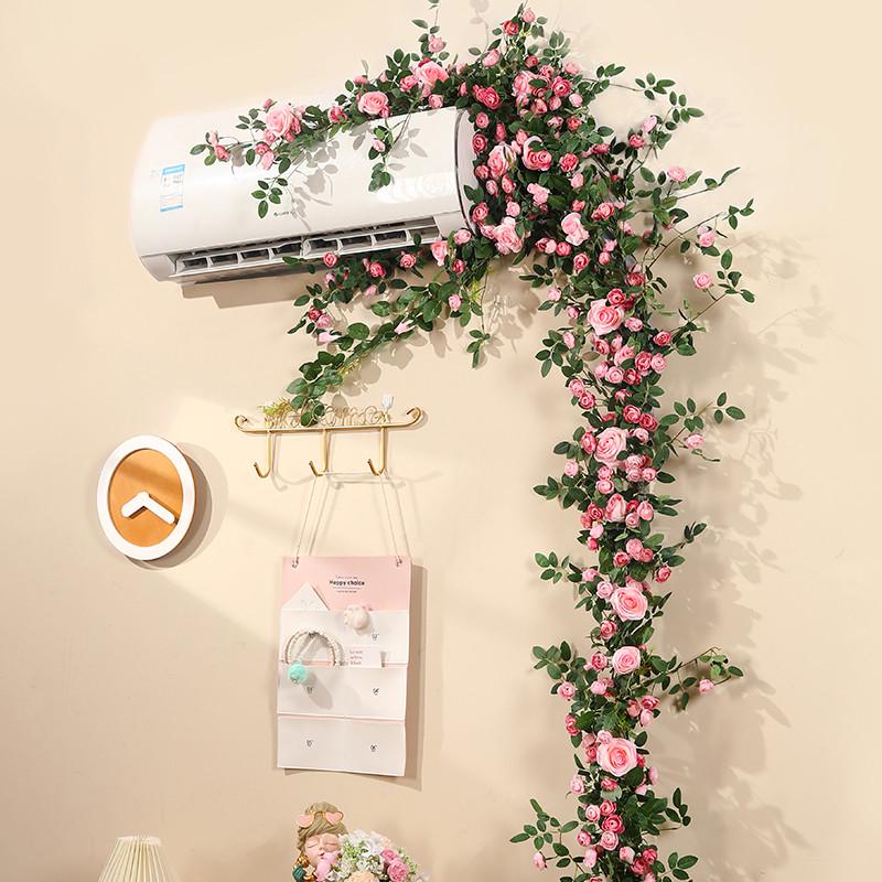 仿真门头装饰花藤条仿生藤条空调管道装饰品管子遮挡假花藤蔓塑料