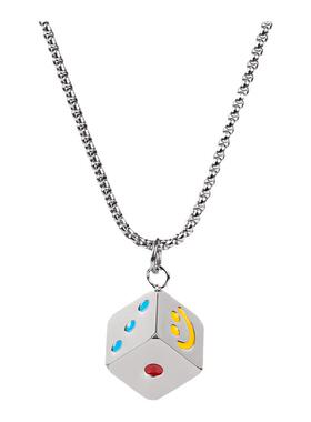 嘻哈高街情侣款幸运笑脸骰子项链