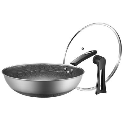 苏泊尔316L不锈钢蜂窝不粘炒菜锅