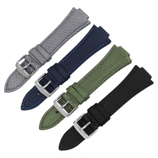 尼龙手表带男适配天梭PRX超级玩家T137.410凸口帆布牛皮表链12mm