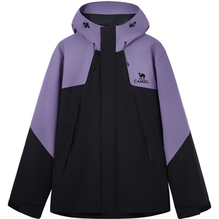 骆驼山海3.0茄克春秋新款户外防风拒水宽松休闲连帽夹克外套男女