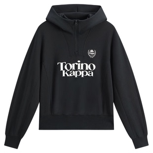 Kappa卡帕背靠背运动卫衣女春季新品短款收腰空气层连帽上衣女款