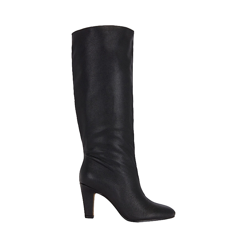 [早秋新品]Steve Madden RIZK长靴子黑色高跟及膝靴女款REVOLVE