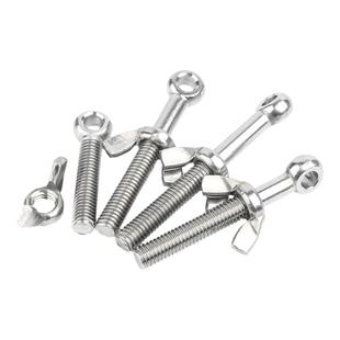 304不锈钢活节螺丝蝶形螺母套装鱼眼螺杆活接带孔螺栓M5M6M8M12mm