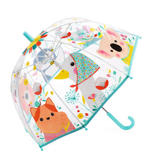 Djeco儿童透明雨伞女童小学生幼儿园宝宝可爱长柄伞2-3-4-5-6-8岁
