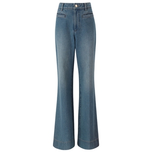 【赛络纺牛仔】IIIVIVINIKO冬季新款宽松复古直筒微阔裤子女