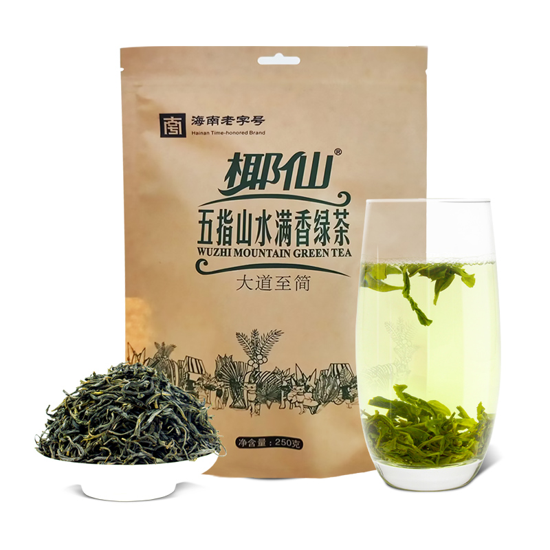 椰仙五指山绿茶五指山春绿茶水满香特级海南绿茶嫩芽翠绿250g新茶