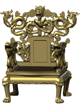 百宝座龙椅精雕建模stl模型文件3D建模打印青铜器精雕建模3D打印