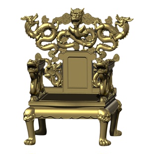 百宝座龙椅精雕建模stl模型文件3D建模打印青铜器精雕建模3D打印