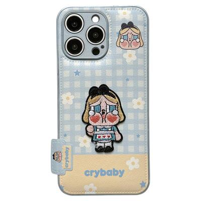 jze 可爱卡通哭娃立体刺绣适用苹果16ProMax手机壳iphone13新款15pro女款17超好看16pro创意14全包防摔保护套