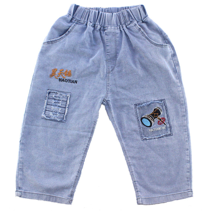 男童短裤夏季薄七分裤中大童裤子纯棉宽松弹力马裤牛仔裤中裤包邮