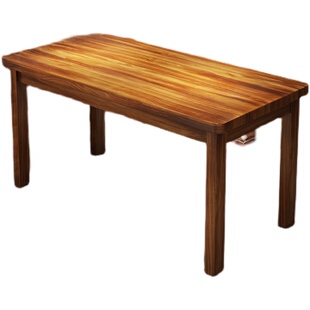 实木碳化桌椅组合快餐店饭店专用桌子 烧烤店餐桌火烧木中式餐桌