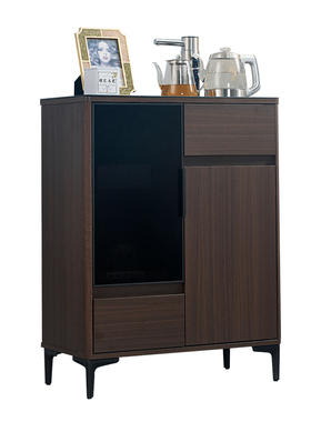 2026新款实木中古风茶吧机一体柜