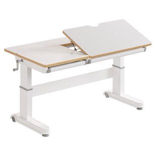 安居客儿童可升降学习桌实木书桌椅套装小学生写字桌家用大白桌子