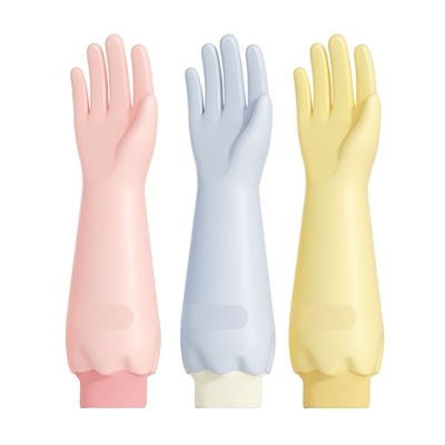 丁腈手套一体绒家务洗碗厨房耐用型加厚加绒洗衣服做饭防水刷锅碗