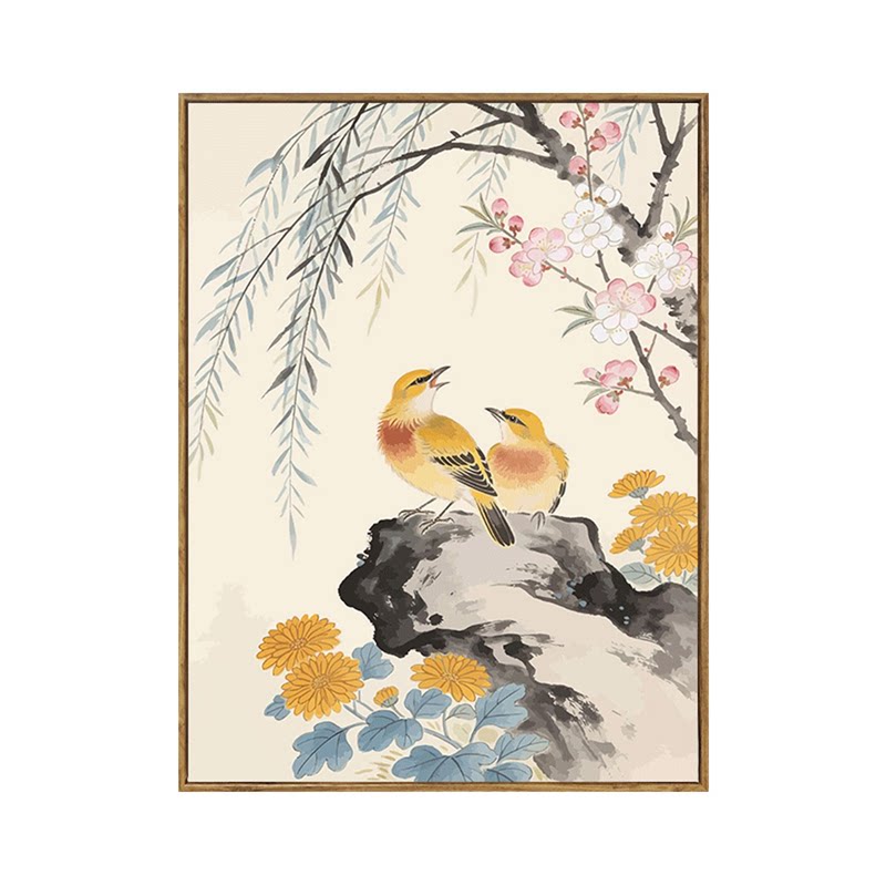 古风花鸟数字油画DIY客厅装饰